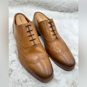 Wolf and Shepherd Wingtip Oxford 11 D brown leather men’s dress shoes